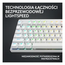 Klawiatura mechaniczna Logitech G Pro X TKL Lightspeed Tactile - GX Brown - biały