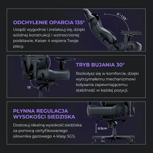 Fotel Anda Seat Kaiser 4 XL Gamingowy do 200kg Skóra Eco Limonka
