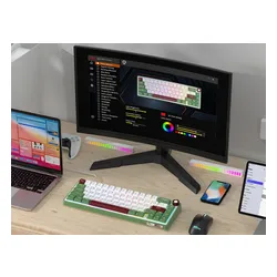 Klawiatura ROYAL KLUDGE R65 RGB Brown Switch Zielono-biało-czerwony