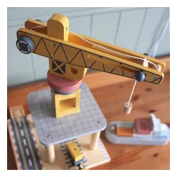Tooky Toy Dźwig Portowy Drewniany Zestaw