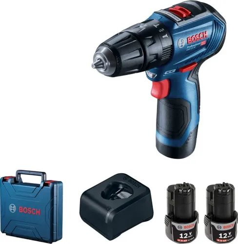 Bosch GSB 12V-30 12V Akülü Matkap 2 x Akü 2 Ah (6019G9100)