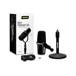 Mikrofon Shure MV7+ K Podcast Kit Przewodowy Dynamiczny Czarny