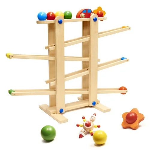 Drewniany Tor Kulkowy Samochodowy Kulodrom Zjeżdżalnia Piłek Montessori Xxl
