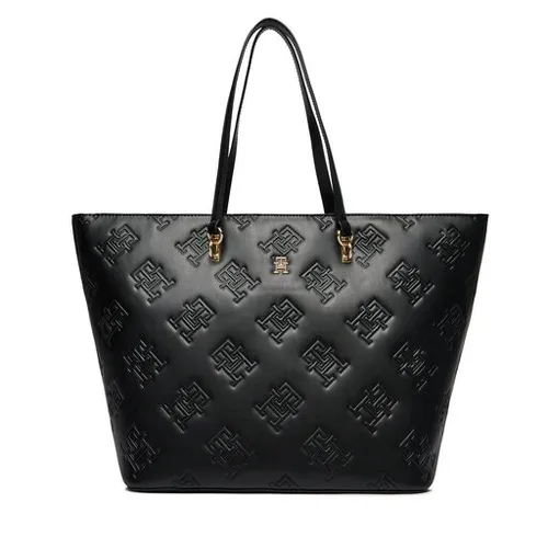 Tommy Hilfiger Th Refined Tote Mono Handbag AW0AW15726 Черный