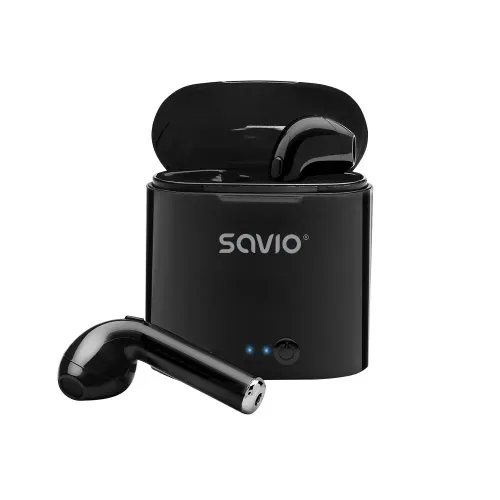 Słuchawki bezprzewodowe Savio TWS-02 Dokanałowe Bluetooth 5.0 Czarny