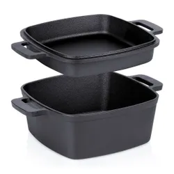 Garnek Żeliwny Brytfanna Brytfanka Patelnia do Pieczenia Smażenia 2w1 25 cm