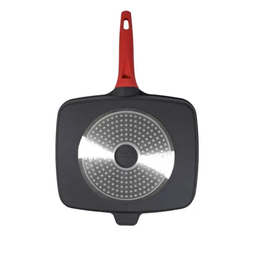 MONETA Pro Grill 49,8 x 33 cm czarna - patelnia grillowa nieprzywierająca dzielona