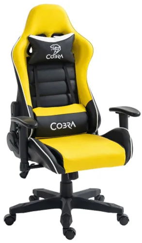 Fotel Cobra Rebel CR201 Gamingowy do 130kg Skóra ECO Żółto-czarny