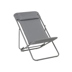 Leżak z zagłówkiem Lafuma Mobilier Maxi Transat Plus BeComfort® - silver grey