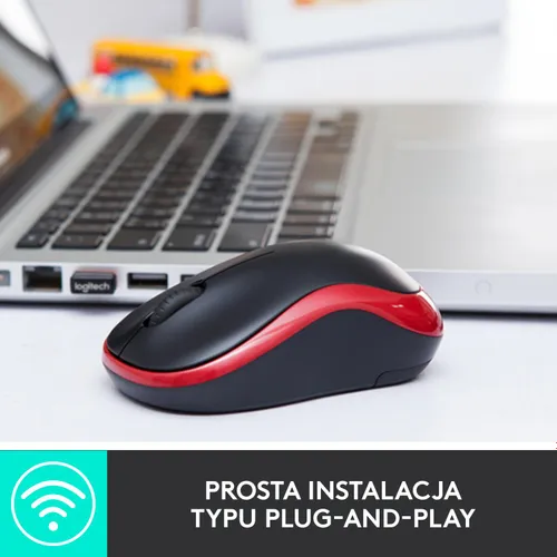 Myszka Logitech M185 Czarno-czerwony