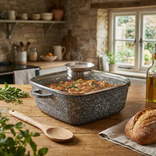 Garnek aluminiowy z pokrywką KONIGHOFFER KINGSTONE WYSOKI CZARNY 3 l