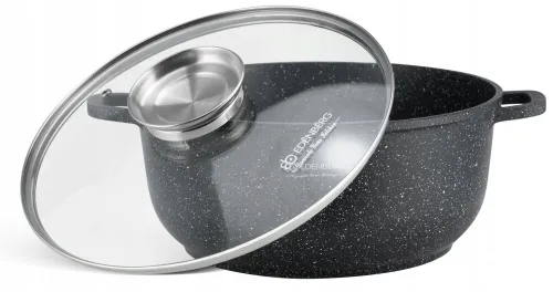 Garnek marmurowy duży gastronomiczny 36cm 13,5l indukcja gaz 8154