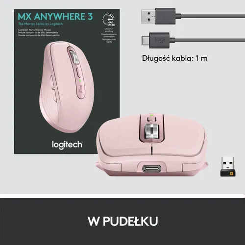 Myszka Logitech MX Anywhere 3 Różowy