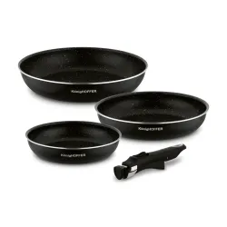 Komplet patelni z odpinaną rączką Konighoffer Spinel Black 20 cm 24 cm 28 cm bez indukcji