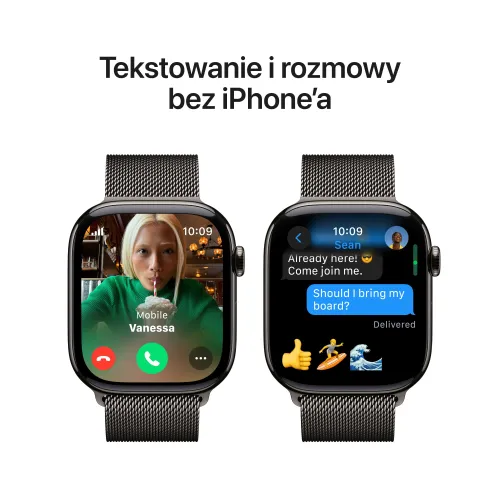 Apple Watch 10 GPS + Cellular 42mm koperta z tytanu (łupek) + bransoleta mediolańska (łupek)
