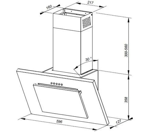 Okap MPM 60-OV-09 Czarny