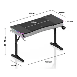 Biurko gamingowe HUZARO Hero 3.6 RGB Czarny