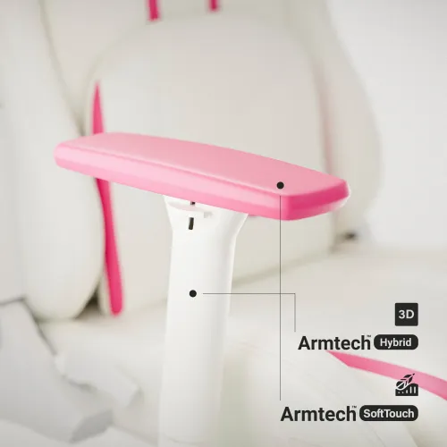 Fotel Diablo Chairs X-Ray 2.0 Small do 90kg Skóra ECO Biało-różowy