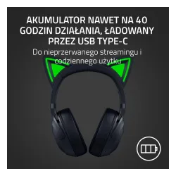 Słuchawki bezprzewodowe z mikrofonem Razer Kraken Kitty V2 BT Black Nauszne Czarny