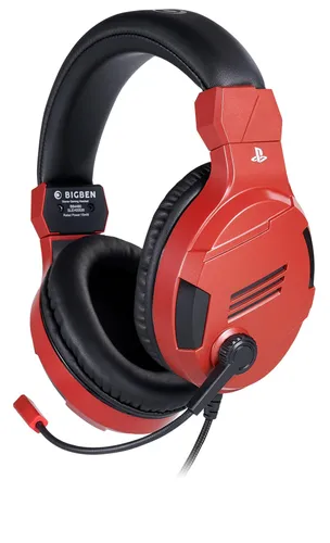 Słuchawki przewodowe z mikrofonem BigBen PS4 Gaming Headset V3 Nauszne Czerwony