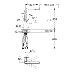 Bateria GROHE Essence 30504KF0 Czarny