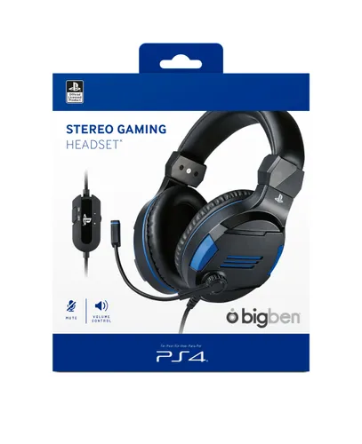 Słuchawki przewodowe z mikrofonem BigBen PS4 Gaming Headset V3 Nauszne Czarny