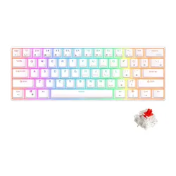 Klawiatura ROYAL KLUDGE RK61 RGB Red Switch Biały