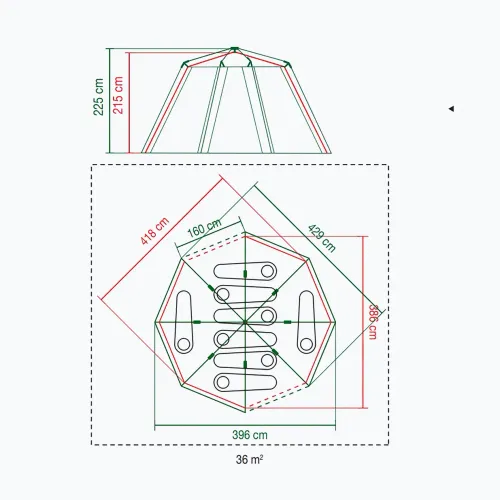 Namiot kempingowy 8-osobowy Coleman Octagon 8 New grey