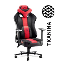 Fotel Diablo Chairs X-Player 2.0 Normal Size Gamingowy do 160kg Skóra ECO Tkanina Karmazynowo-antracytowy