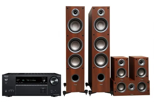 Onkyo TX-NR6100 Cinema Package Black, Taga Harmony TAV 5.0: TAV-607F + C + S Walnut