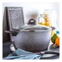 Garnek aluminiowy z pokrywką FLORINA LAVA GRAFITOWY 7,5 l