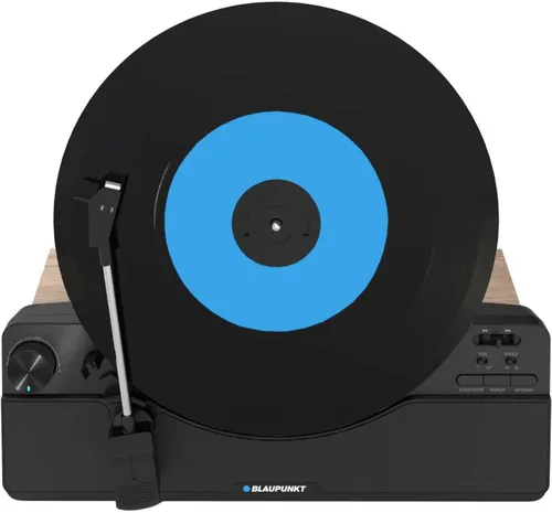 Gramofon pionowy BLAUPUNKT VT100 Czarny,Automatyczny,Napęd paskowy,BT,Wbudowane głośniki,Prędkość odtw.33 1/3,45 obr./min