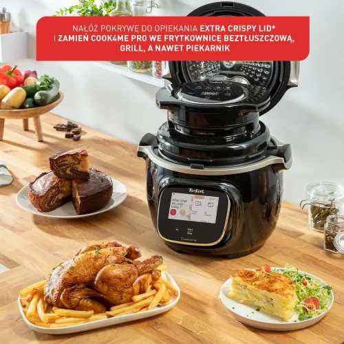 Multicooker Tefal Cook4me Touch Wi-Fi CY9128 1600W 6l Kosz do gotowania na parze + XA6078