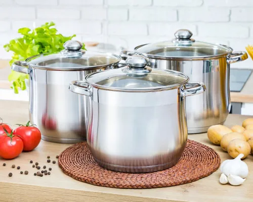 Garnki 6el zestaw dużych garnków 17/20/23l 7352