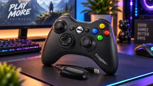 Pad FroggieX FX-X360-PC-B-WR do PC, Xbox 360 Bezprzewodowy Czarny
