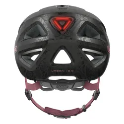 Kask rowerowy ABUS Urban-I 3.0 Flower Art Czarno-fioletowy Miejski (rozmiar L)