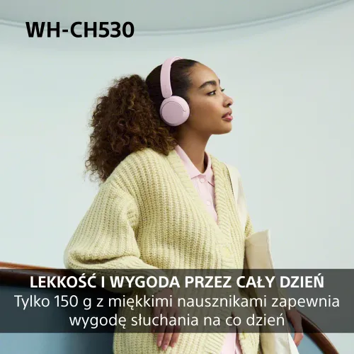 Słuchawki bezprzewodowe Sony WH-CH530 Nauszne Bluetooth 6.0 Różowy
