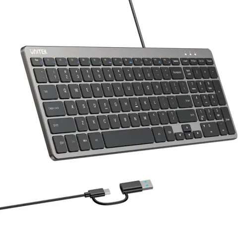 Klawiatura nożycowa Unitek SlimTap Grafitowy