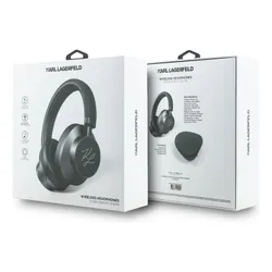 Słuchawki nauszne KARL LAGERFELD Grained Initials Bluetooth ANC Czarny