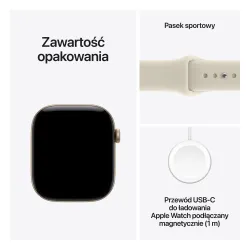 Apple Watch Series 12 GPS 46mm z aluminium Jasne Złoto Pasek Sportowy Piasek - M/L