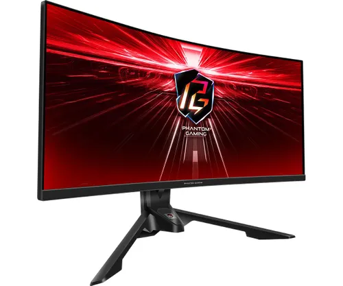 Monitor ASrock Phantom Gaming PG34WQ15R3A - gamingowy - zakrzywiony - 34" - UWQHD - 165Hz - 1ms