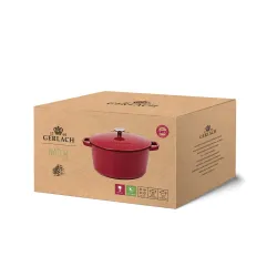 Garnek Gerlach Natur Iron Indukcja Żeliwo 5l Bordowy
