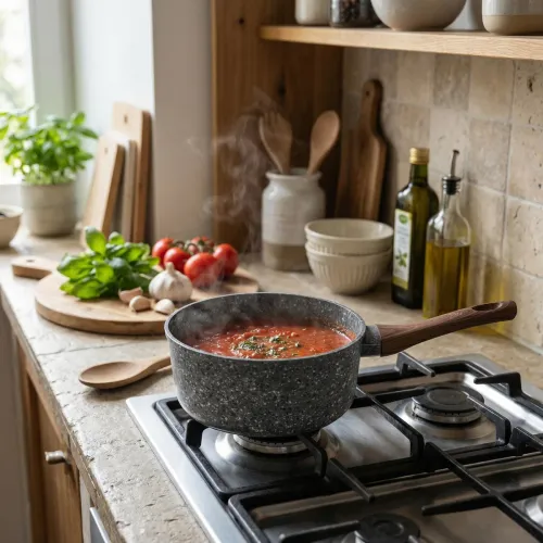 FLORINA Granite Padella 2,4 l czarny - rondel aluminiowy z powłoką nieprzywierającą