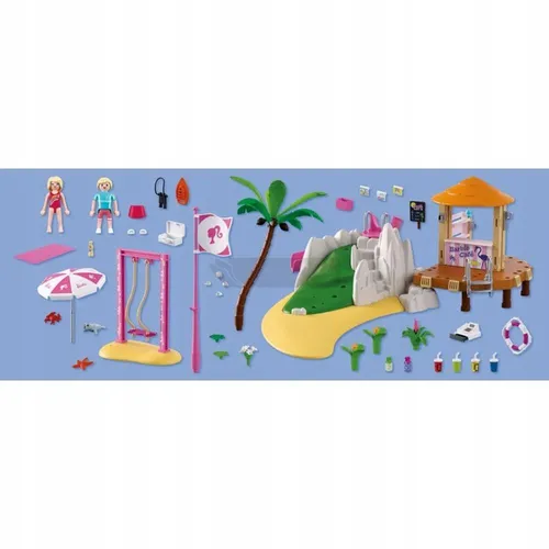 PLAYMOBIL x BARBIE 72121 Kawiarnia na plaży, zestaw dla dzieci +4 lata