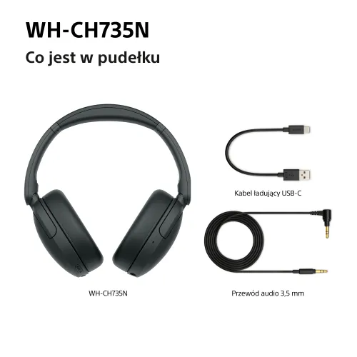 Słuchawki bezprzewodowe Sony WH-CH735N ANC Nauszne Bluetooth 6.0 Czarny