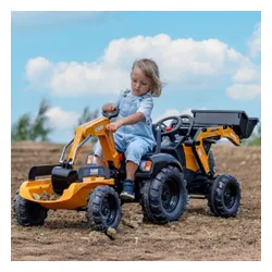 Falk Traktor Na Pedały Case Ce Z Koparką Ładowarką I Przyczepą 3-7 Lat