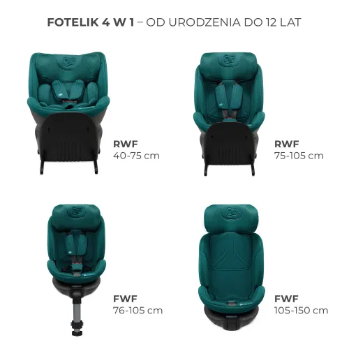 Fotelik samochodowy KINDERKRAFT Xrider 2 I-size 40-150 cm (0-21 kg) Zielony