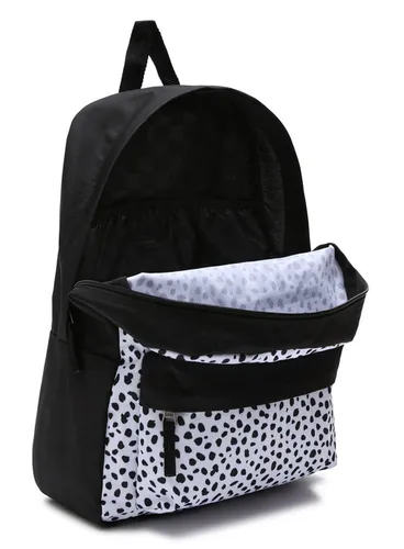 Okul için Vans Girls Realm Çocuk Sırt Çantası-dalmatian black / white