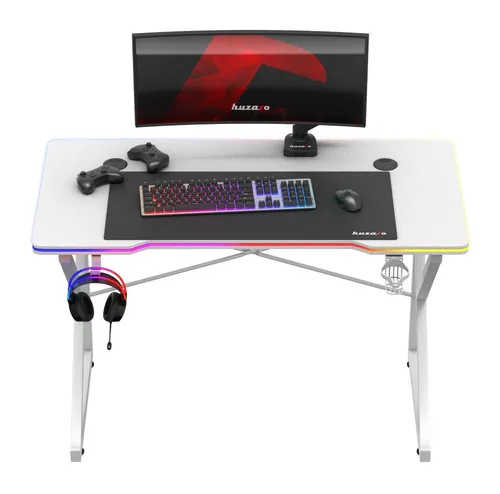 Biurko gamingowe HUZARO Hero 1.7 RGB Biały