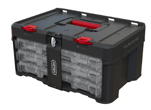 Skrzynka narzędziowa z 3 organizerami KETER Stack'N'Roll